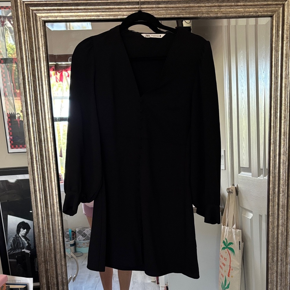 Zara Black Long Sleeve Dress